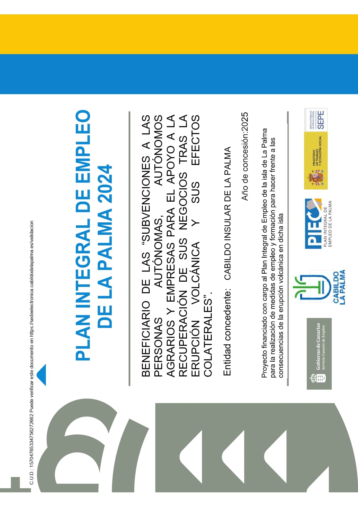 Cartel recuperacion volcan